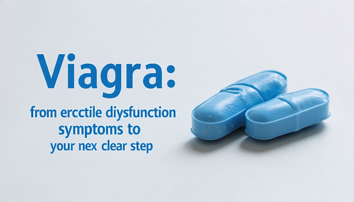 Man sitting on the edge of a bed looking concerned while reviewing medical information about Viagra and erectile dysfunction on a tablet